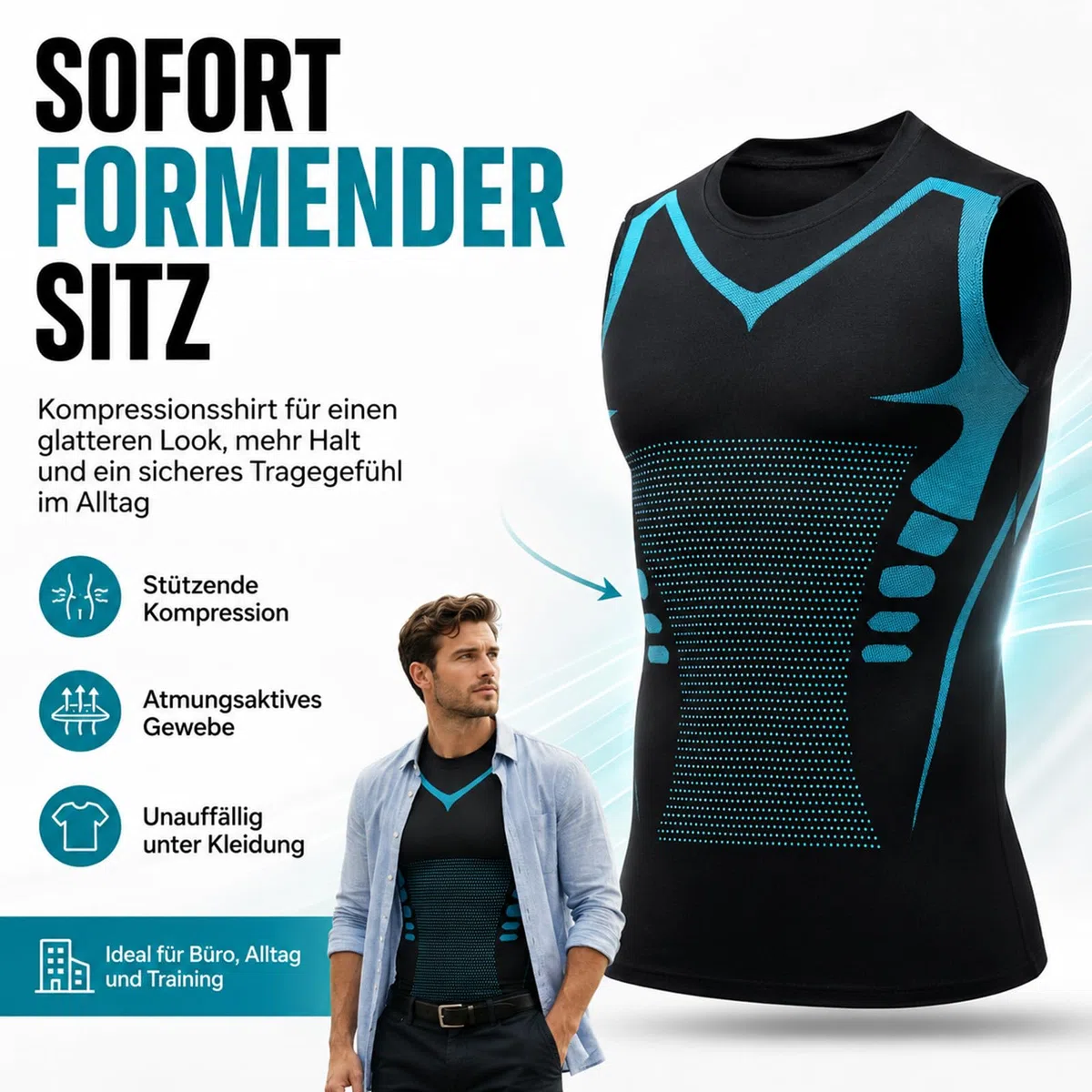 Nelyora Camiseta Reductora Hombre | Shaping Men's Underhemd, Bauchweg Men, Por fin, un día en el que no piensas en tu barriga