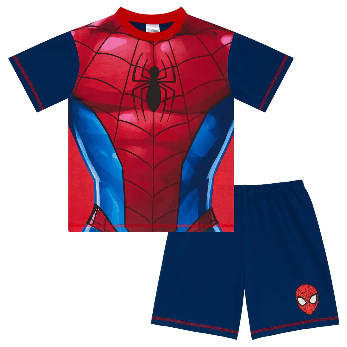 Pijama corto Spider Man 100 % algodón, diseño de Spiderman
