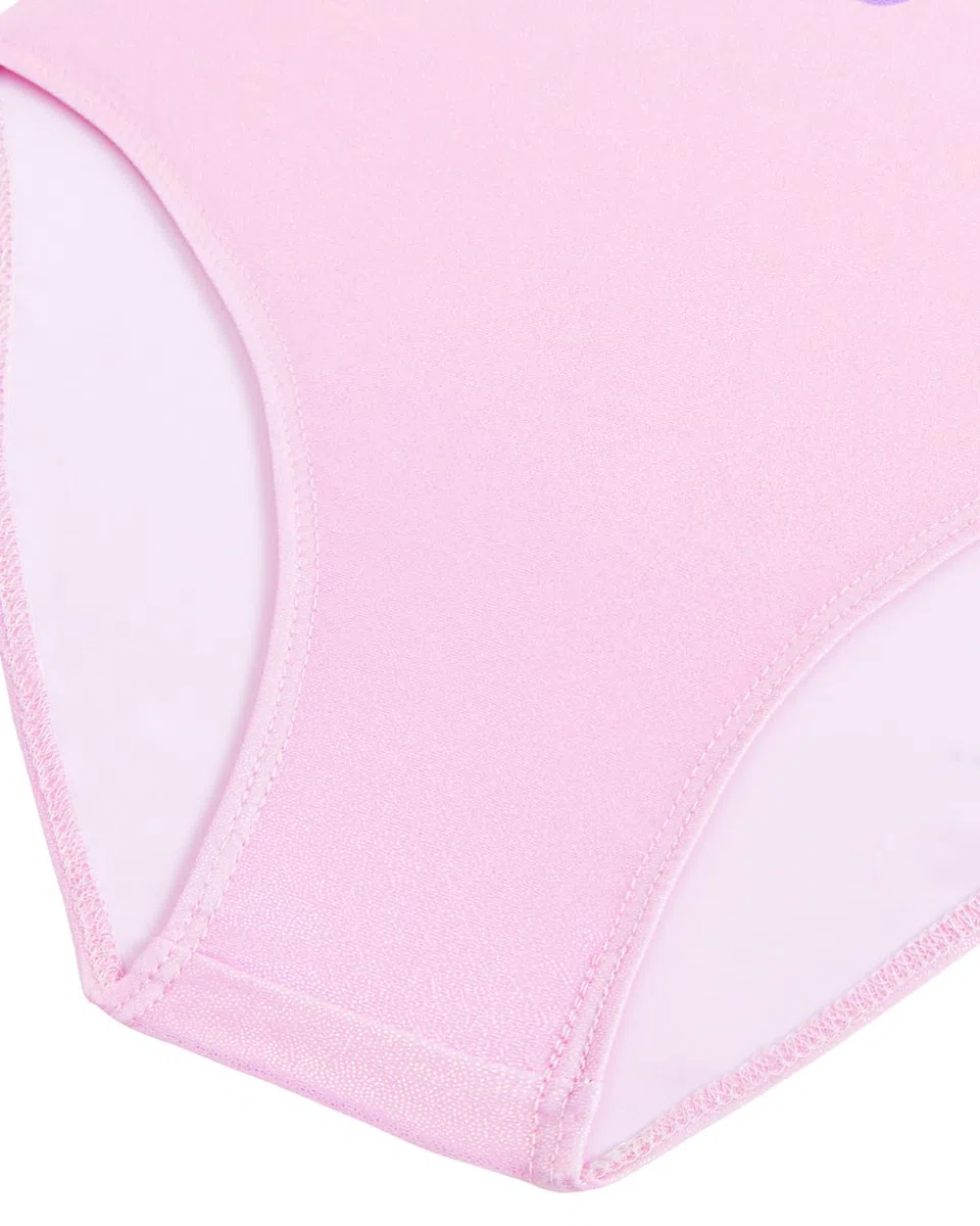 Gogokids Conjunto de leotardo de gimnasia sin mangas de tres piezas para niñas con pantalones cortos y lazo para el pelo, trajes de gimnasia con purpurina para niños con detalles de diamantes de
