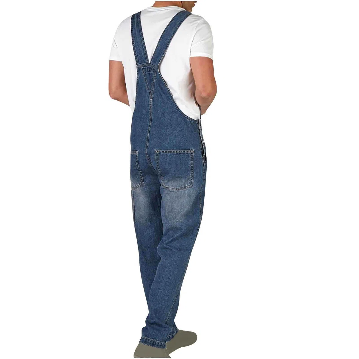 NUSGEAR Mono Pantalones de Vaqueros Hombre Mezclilla Peto Trabajo Bib Jumpsuit con Bolsillos Trabajo Moda Suelto Casual Fiesta Pant Jeans Denim Pantalones Mono 2024