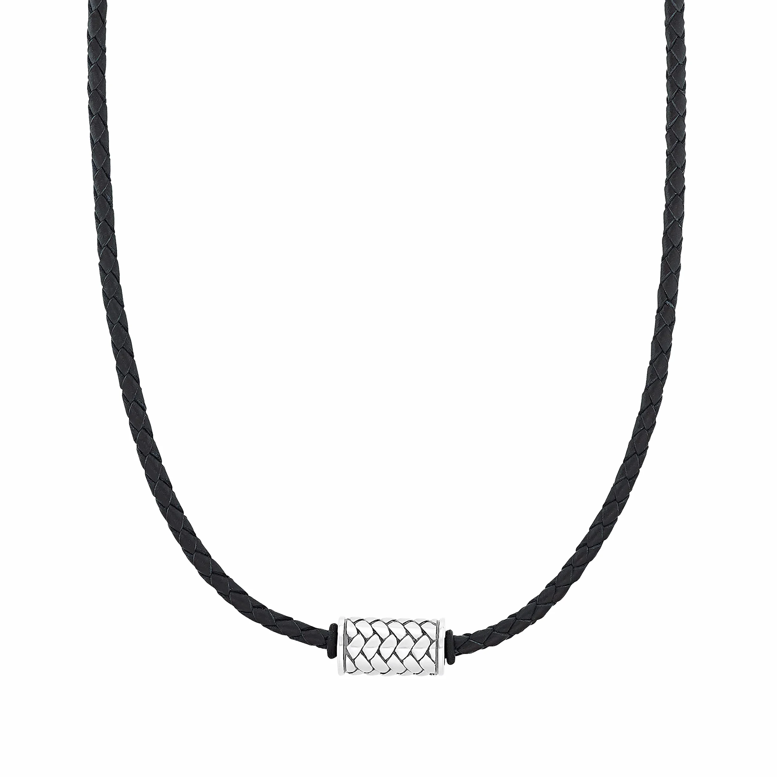 s.Oliver Cadena con colgante de acero inoxidable/cuero, collar infantil para niños, motivo, viene en caja de regalo de joyería