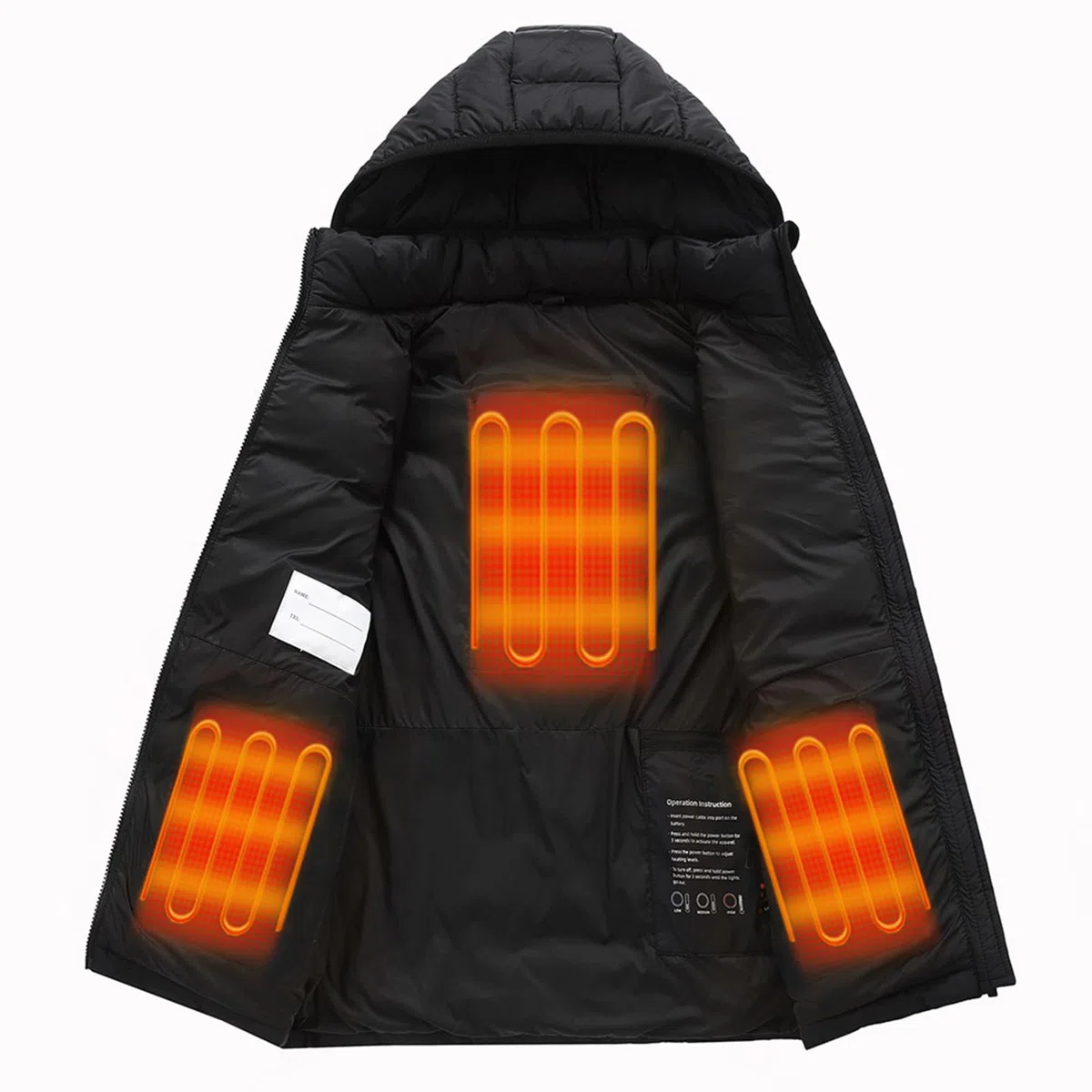 Chaqueta Calefactable Niños,Talla Grande Cálido Abrigo Calefacción 3 Temperaturas de Calentamiento Chaquetas Térmico USB Eléctrico Heated para Actividades Al Aire Libre Invierno