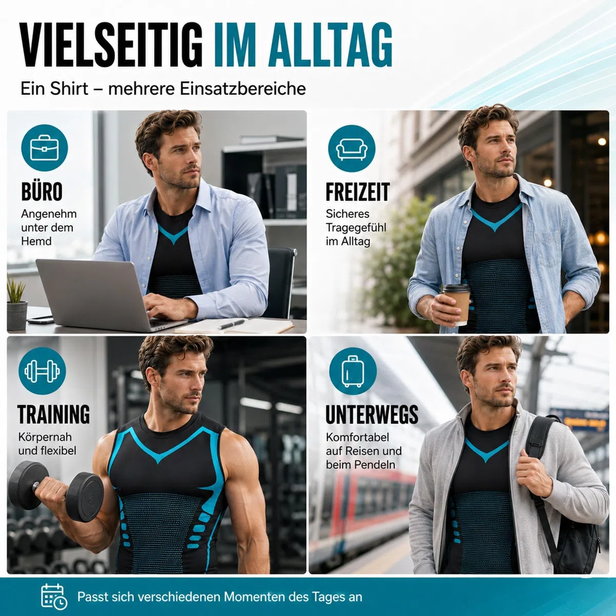 Nelyora Camiseta Reductora Hombre | Shaping Men's Underhemd, Bauchweg Men, Por fin, un día en el que no piensas en tu barriga