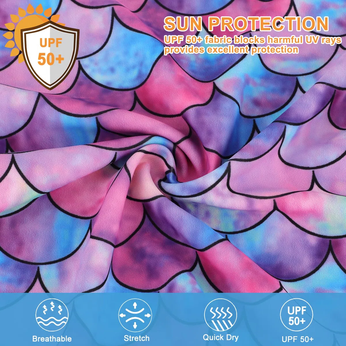 MASOCIO Traje de Baño Niña 3-12 Años Dos Piezas UPF 50+ Proteccion Solar Natacion Playa Transpirable Secado Rápido