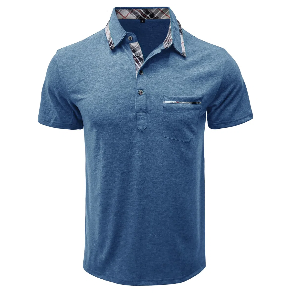 Poloshirt Hombre Manga Corta Cuadros Clásico Camiseta Casual
