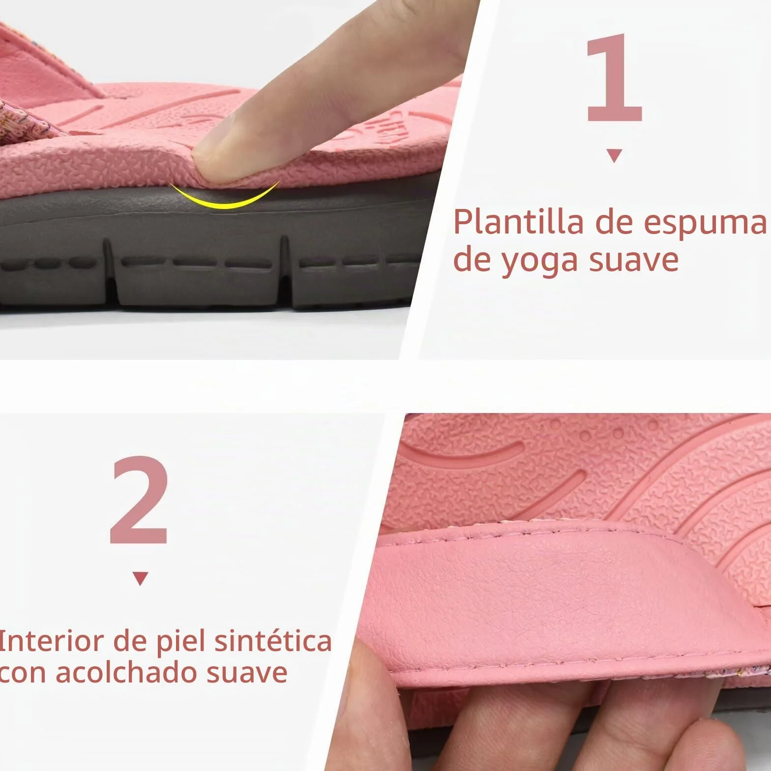KuaiLu Chanclas Mujer Verano Playa Piscina Comodas Piel Sandalias Planas Caminar Ortopedicas Zapatos