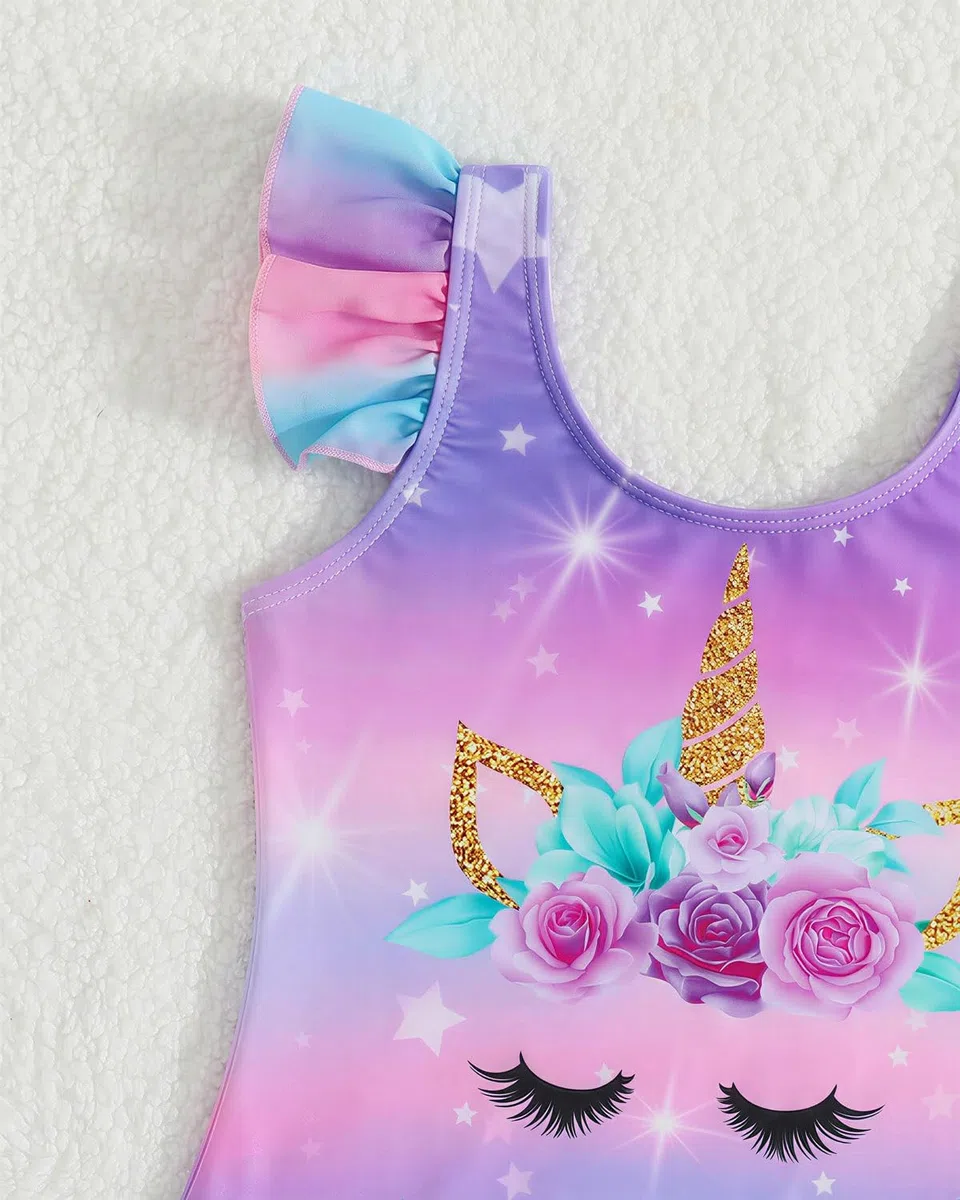 DivingBirds Traje de baño de dos piezas para niñas de 4 a 8 años