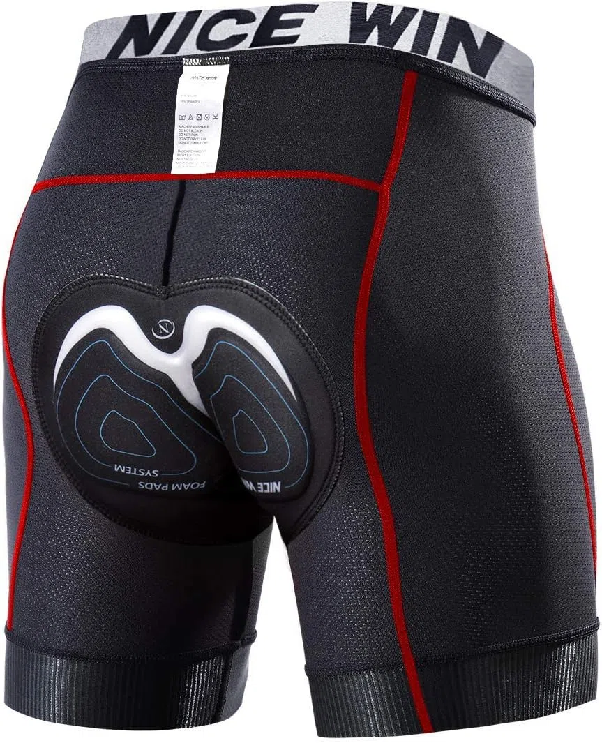 NICEWIN Ropa Interior de Ciclismo para Hombre Pantalones Cortos de compresión Acolchados en 3D MTB Bicicleta Bicicleta Motocicleta