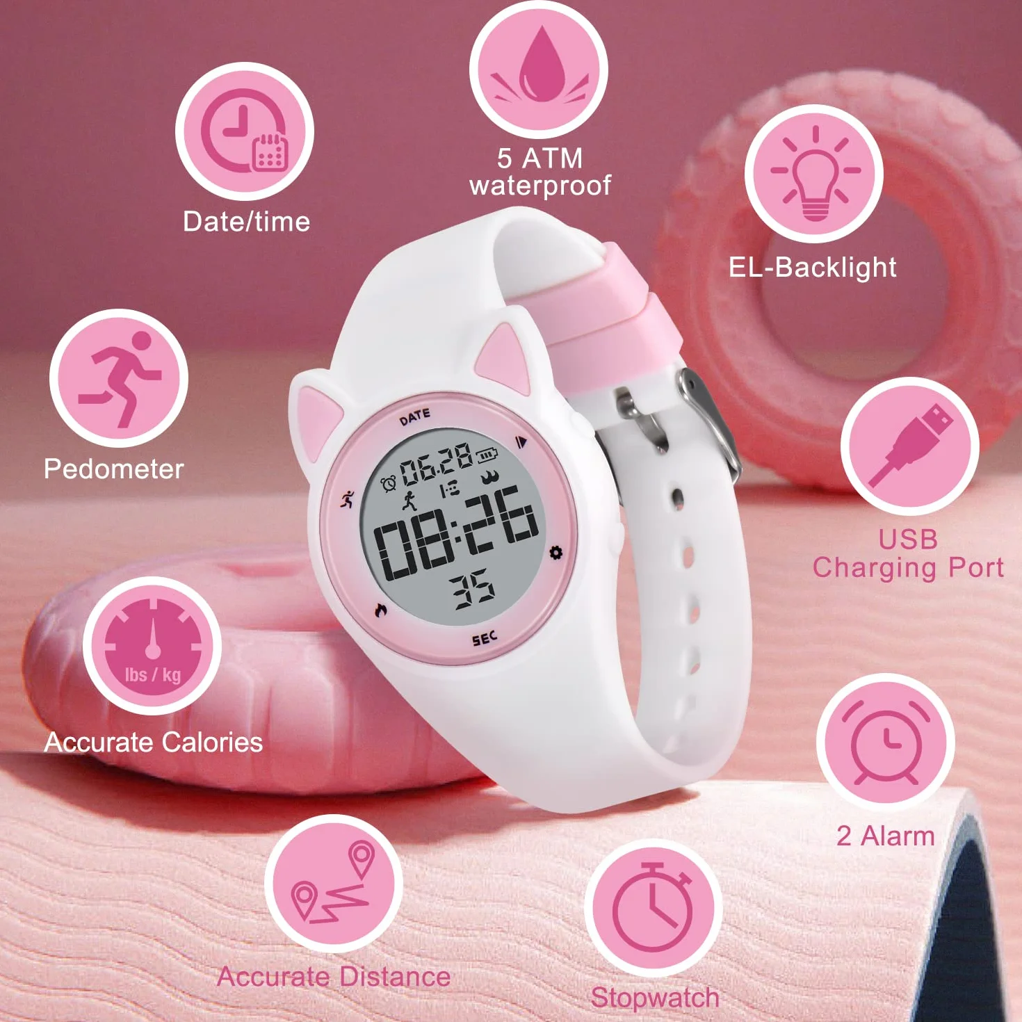 BEN NEVIS Reloj Niño, Reloj Digital para Niña Niños con Alarma, Calorías, Pedómetros,Regalo de Cumpleaños para Niños y Niñas 5-15 Años
