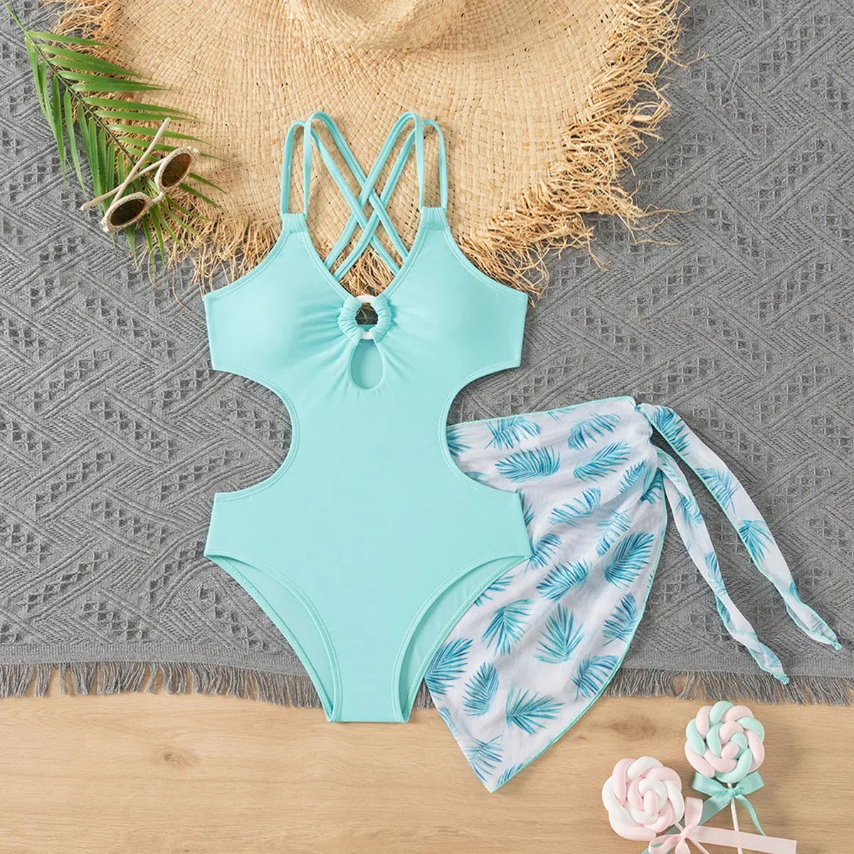 Bañador Niña 5-14 Años Natacion Una Pieza Bañadores Adolescente Chica Cuello V Cut out Sólido Traje de Baño Piscina Tirantes Trikini con Falda Deportivo Playa Vacaciones Swimwear