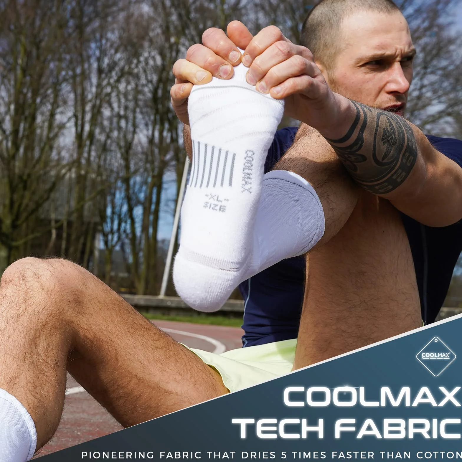 Rahhint Coolmax Compresión Calcetines Running Hombre, Deporte Anti-Ampollas, Amortiguación Respirable, Soporte del Arco (Tallas 35-51, 3 Pares)