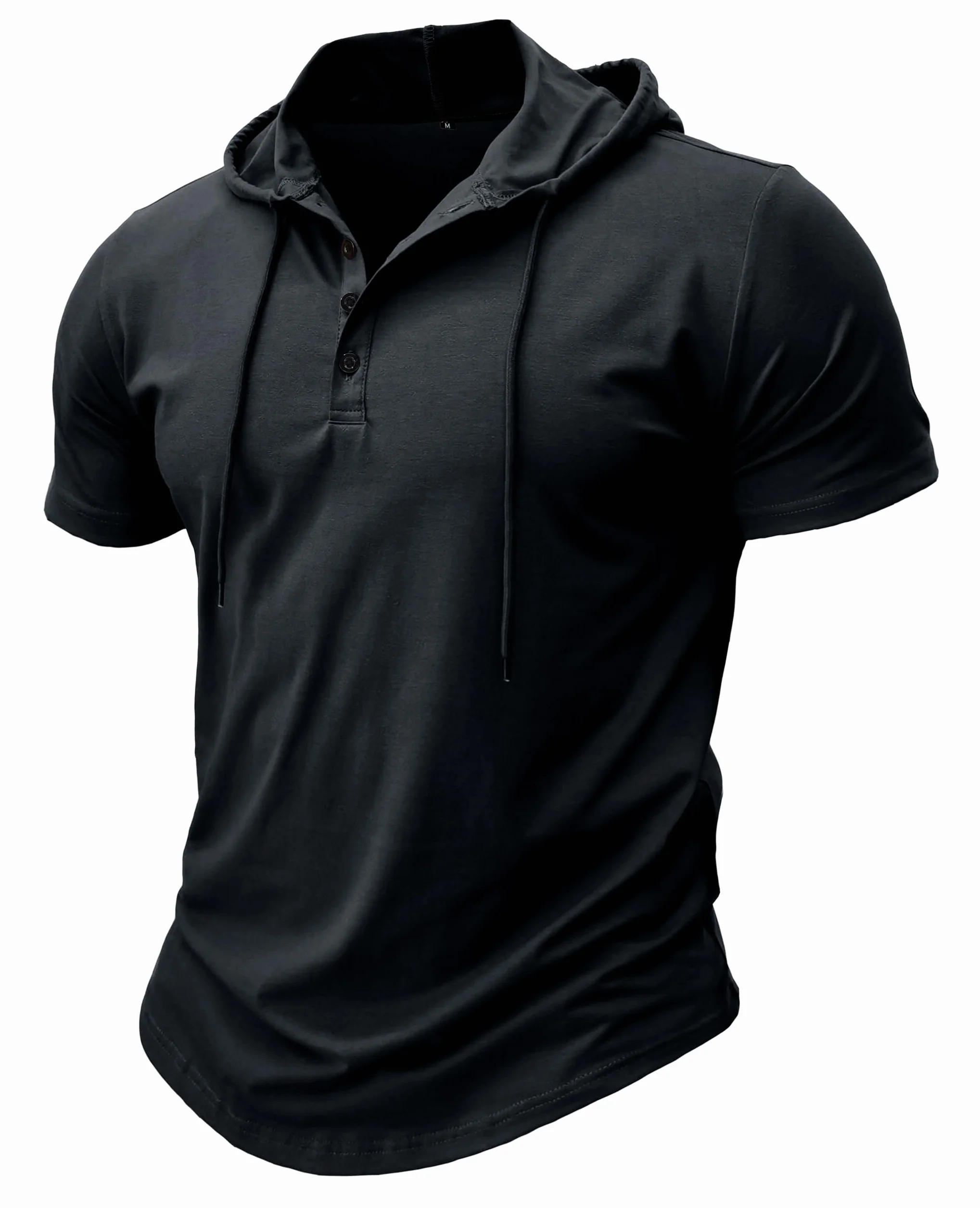 MakingDa Atlético Manga Corta Sudadera con Capucha Hombres Entrenamiento Gimnasio Suéter Camisa con Capucha Botón Ajustado al Cuerpo Verano Ligero Senderismo Sudaderas Deportivas Camiseta