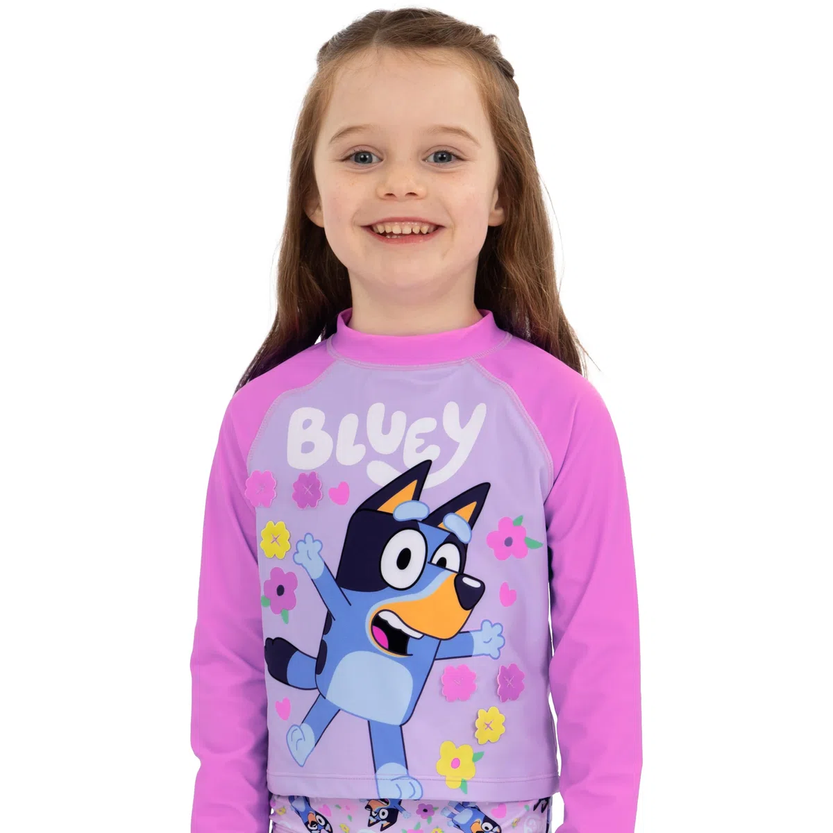 Bluey Bañador Niña, Traje De Baño Niñas Manga Lunga, Bañador Natacion Niña con Volantes