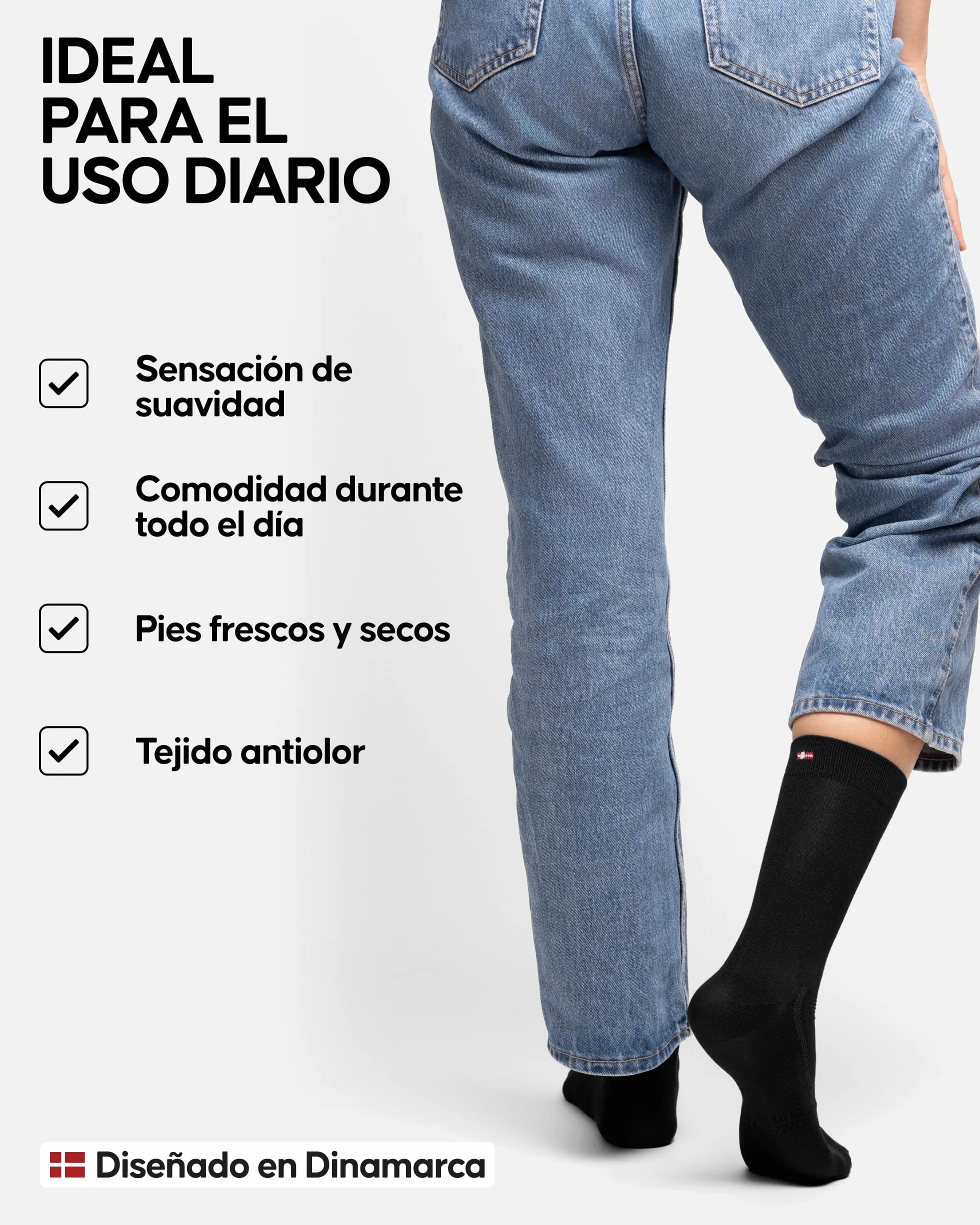 DANISH ENDURANCE Calcetines Casuales de Bambú Unisex, Suaves y Transpirables, Calcetines Ejecutivos para Hombre y Mujer, 6 Pack