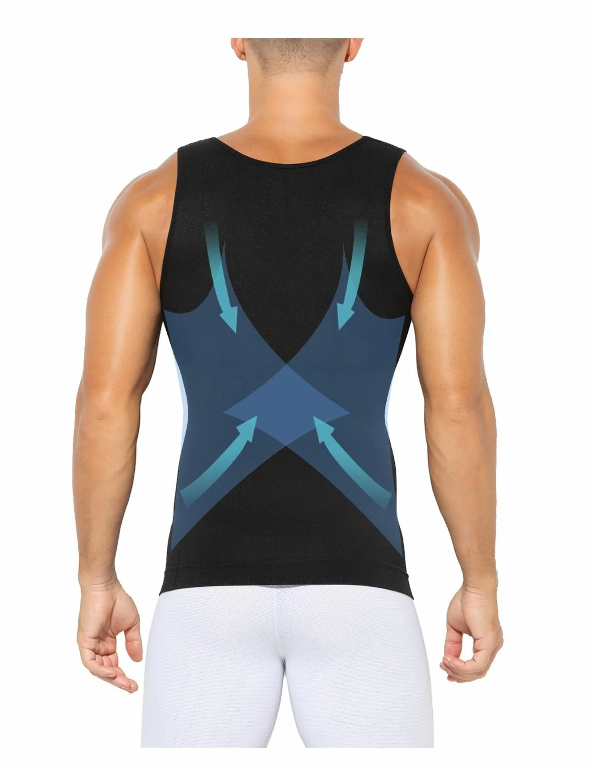 Casey Kevin Chalecode Compresión Hombre Faja Reductora Camiseta (Pack de 2) Men's Body Shaper Adelgazante Camisa Moldeadora Chaleco