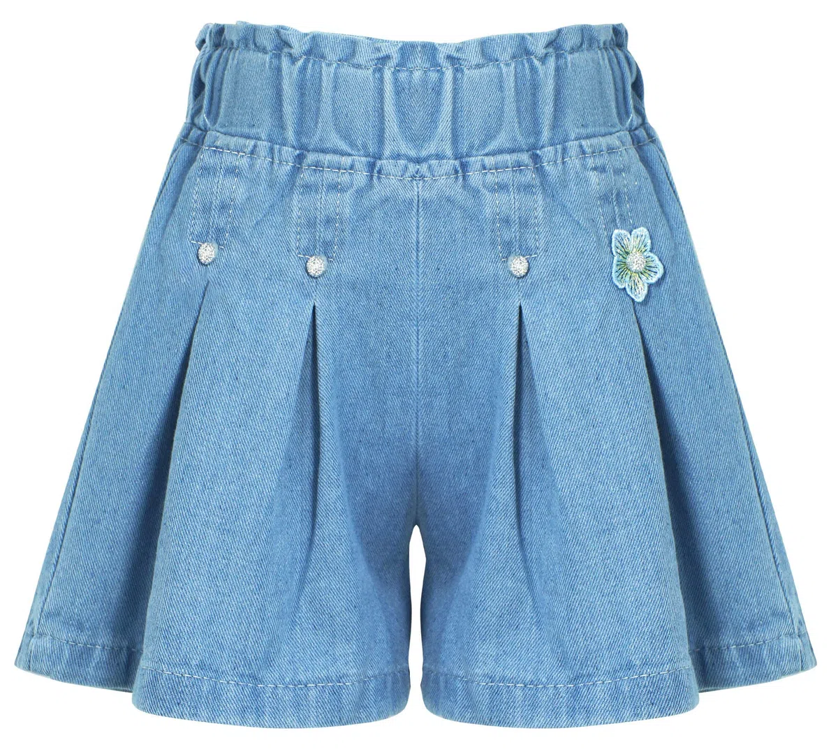 SEAUR Pantalones vaqueros para niña, cintura elástica, pantalones cortos de verano para niños, transpirables, tiempo libre, pantalones cortos de mezclilla, pantalones cortos y informales, Pantalones