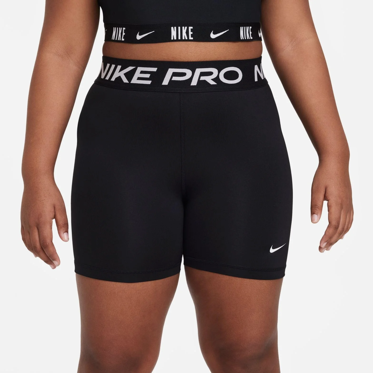 NIKE Pro Big Kids (Mädchen) Dri-fit 12,7 Cm Shorts (Erweiterte Größe) - Pantalones Cortos (Aprox. 10 cm) para niños Mayores (niñas) (tamaño ampliado) Niñas
