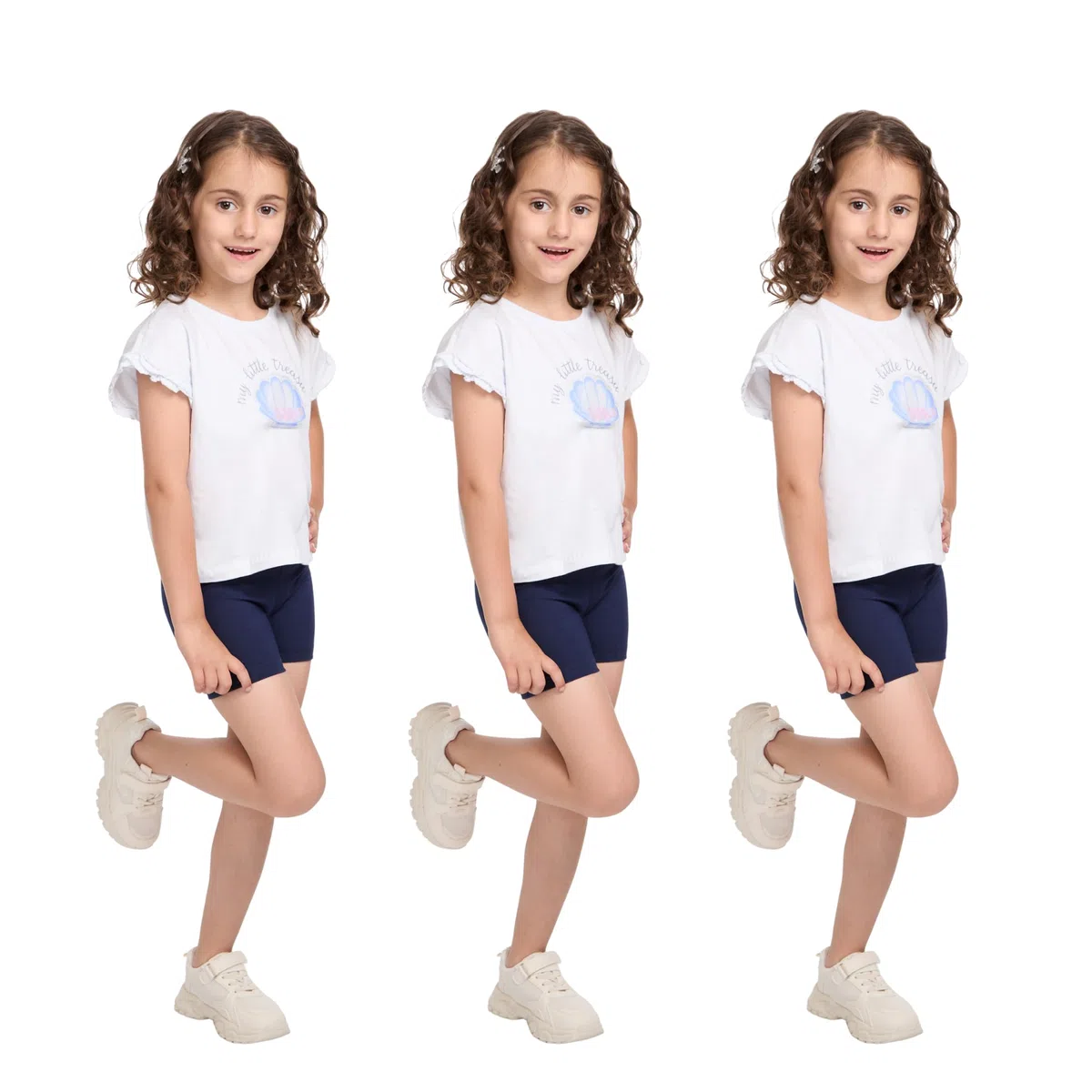 hi!mom Shorts de Ciclismo para Niñas de Algodón Transpirables Cómodos Elásticos Deportivos Suaves para Gimnasia Escolar Pack de 3