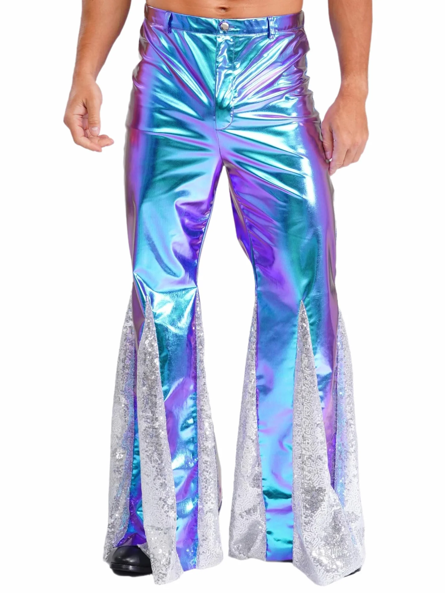 Aislor Pantalones Acampanados De Fiesta Disco Para Hombre Pantalón Retro De Los Años 70 Leggins De Danza Hip Hop