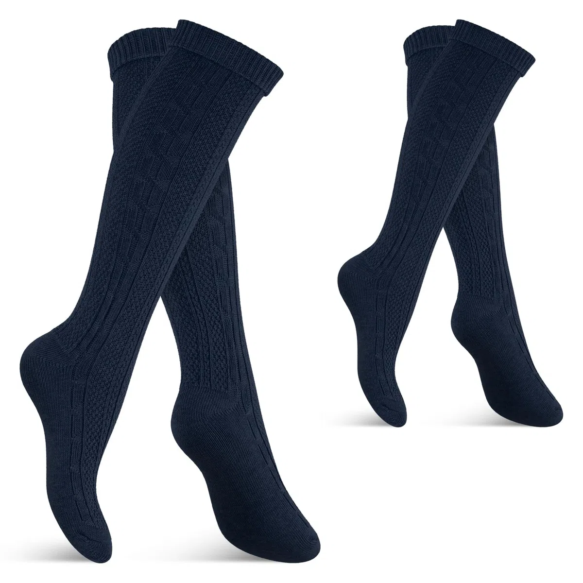 Celodoro Medias para traje tradicional para hombre y mujer (2 pares) con sobre