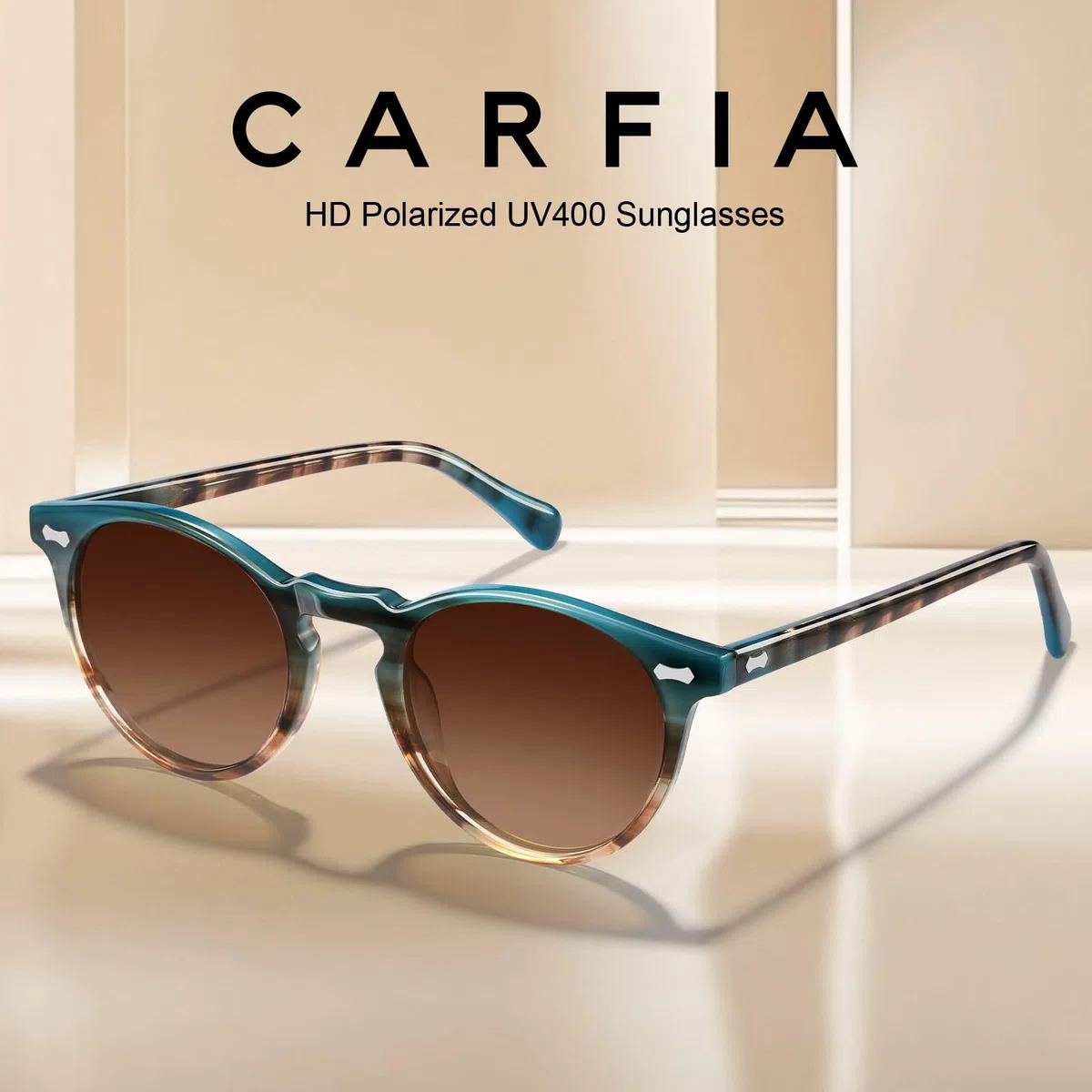 CARFIA Gafas de sol Mujer Polarizadas Vintage con Montura de Acetato y Protección UV400