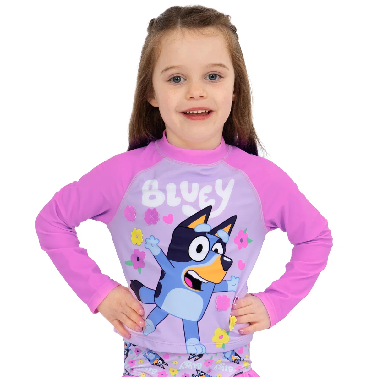 Bluey Bañador Niña, Traje De Baño Niñas Manga Lunga, Bañador Natacion Niña con Volantes