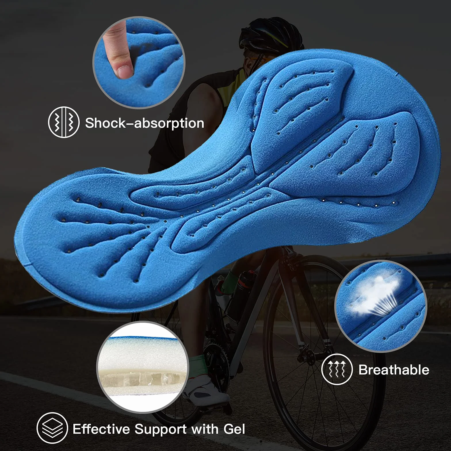 NOOYME Cullote Ciclismo Hombres con 4D Gel Acolchado Pantalones Cortos Ciclismo Pantalon Mountain Bike Ropa Ciclismo Hombre Ropa de Ciclismo MTB