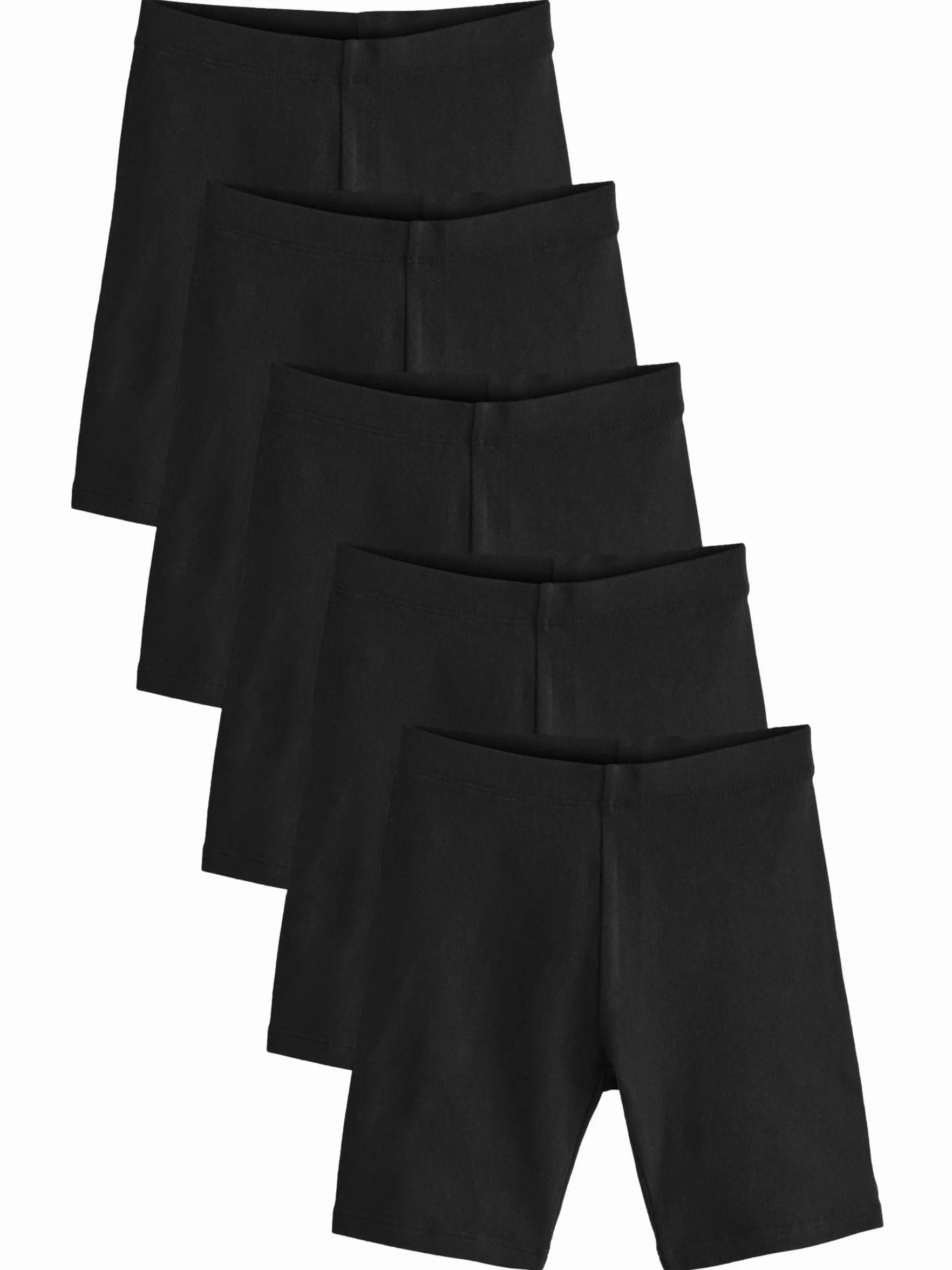 NEXT Niñas Pack de 5 Pantalones Cortos de Ciclismo elásticos con Alto Contenido de algodón y diseño más Largo