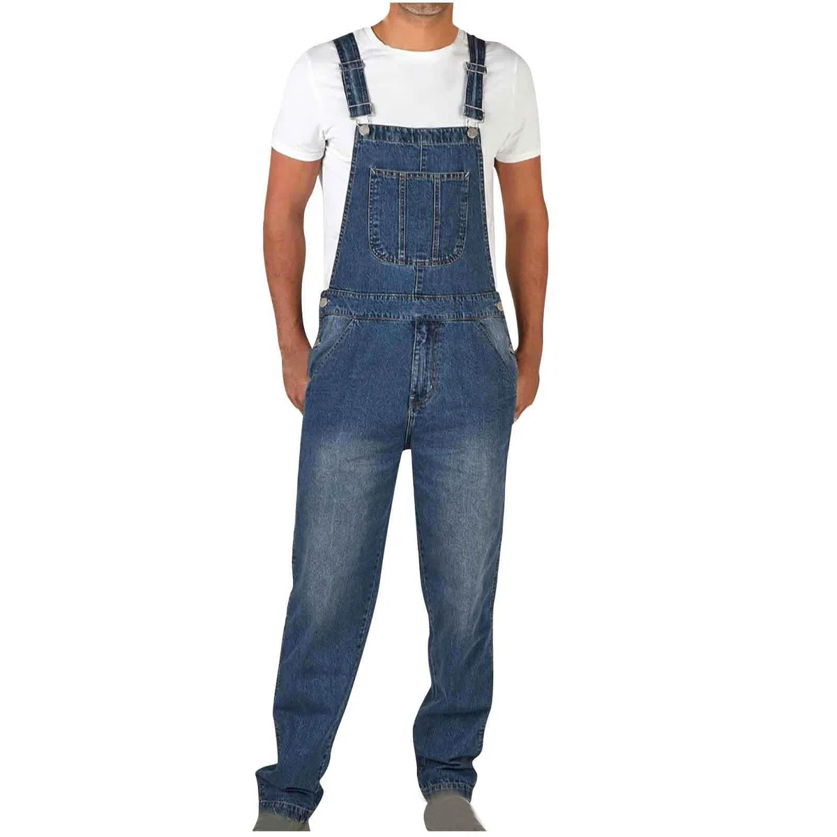 NUSGEAR Mono Pantalones de Vaqueros Hombre Mezclilla Peto Trabajo Bib Jumpsuit con Bolsillos Trabajo Moda Suelto Casual Fiesta Pant Jeans Denim Pantalones Mono 2024