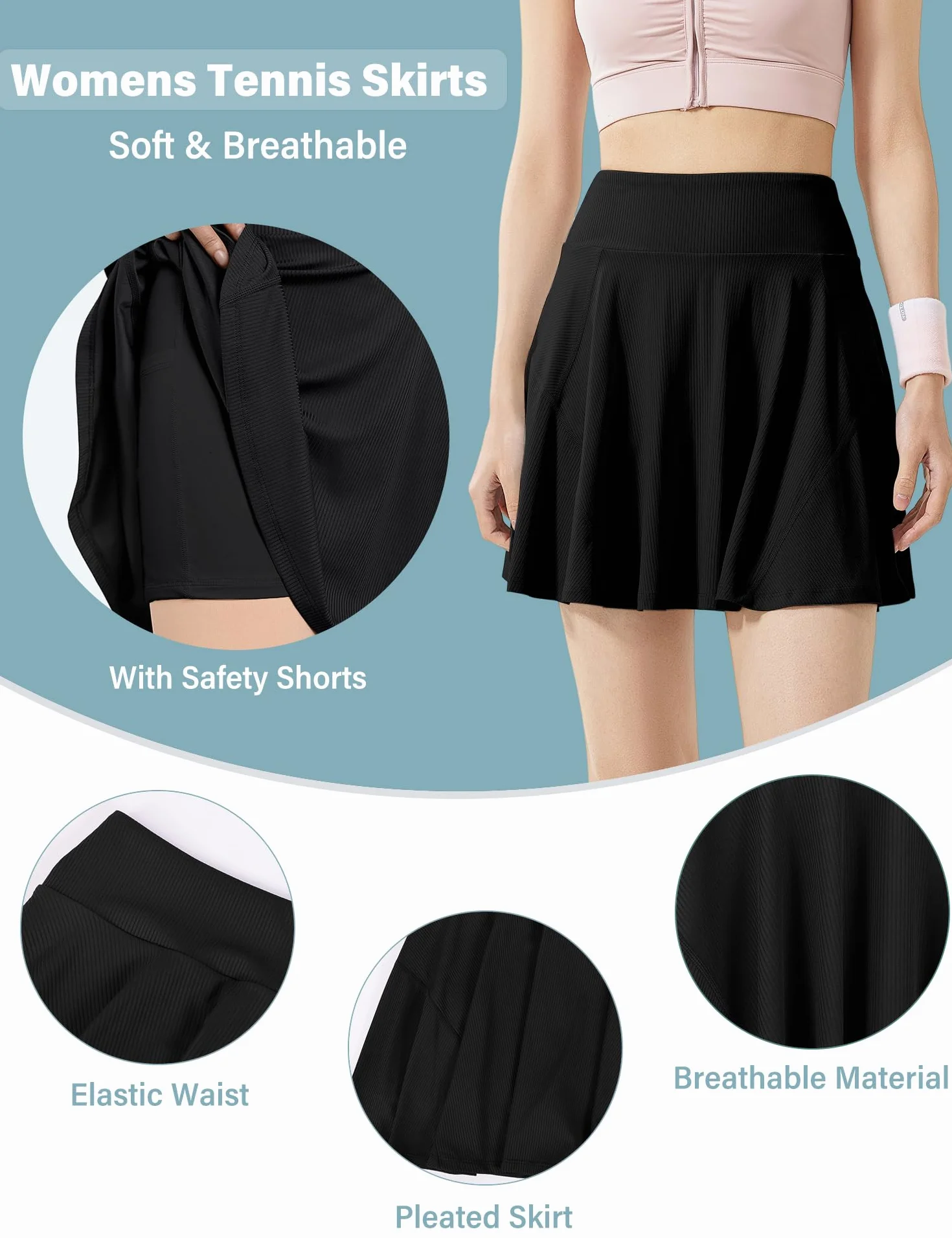 HANERDUN Falda Pantalon Mujer Ropa Deportiva Falda Tenis Padel Verano para Entrenamiento Deportivo Golf