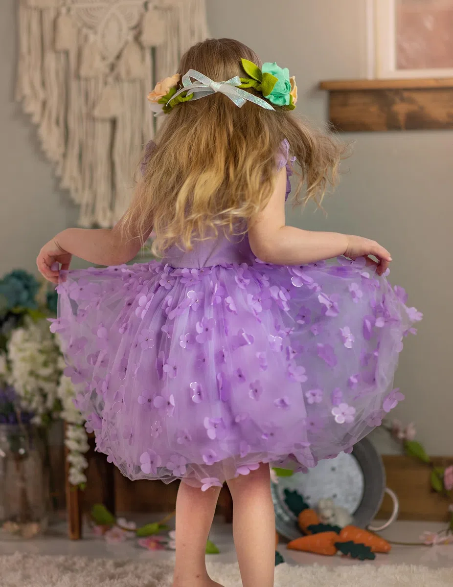 Arshiner Vestidos para Niña Vestido de Tul Mangas Voladoras Vestido de Princesa Vestido Festivo Tutú Vestido Infantil Vestido de Fiesta de Algodón Vestido de Cumpleaños Boda Verano 2-7 años