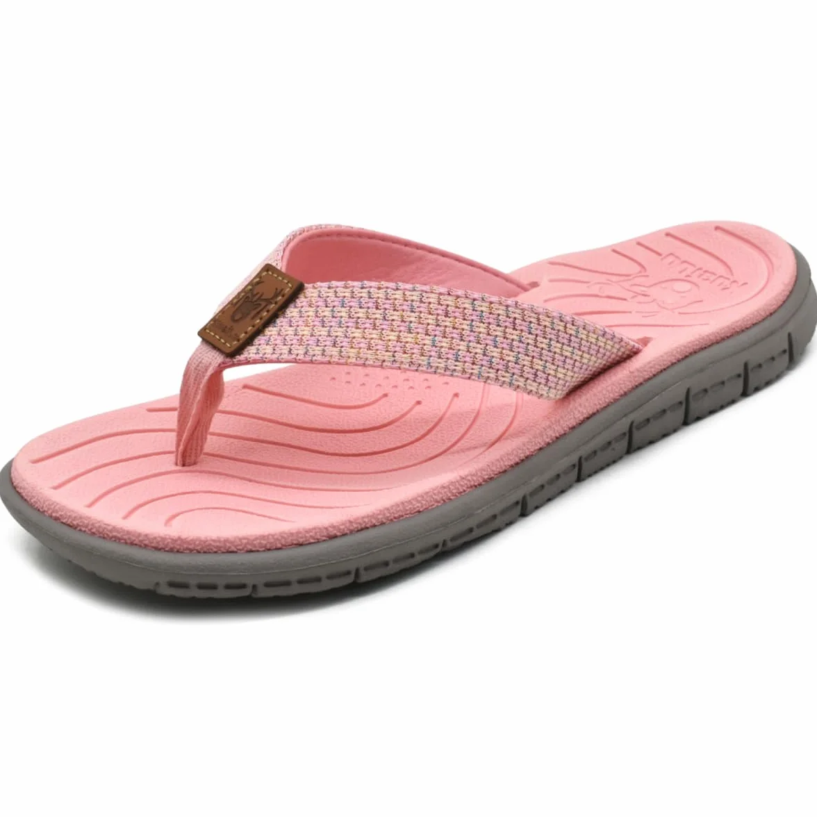 KuaiLu Chanclas Mujer Verano Playa Piscina Comodas Piel Sandalias Planas Caminar Ortopedicas Zapatos