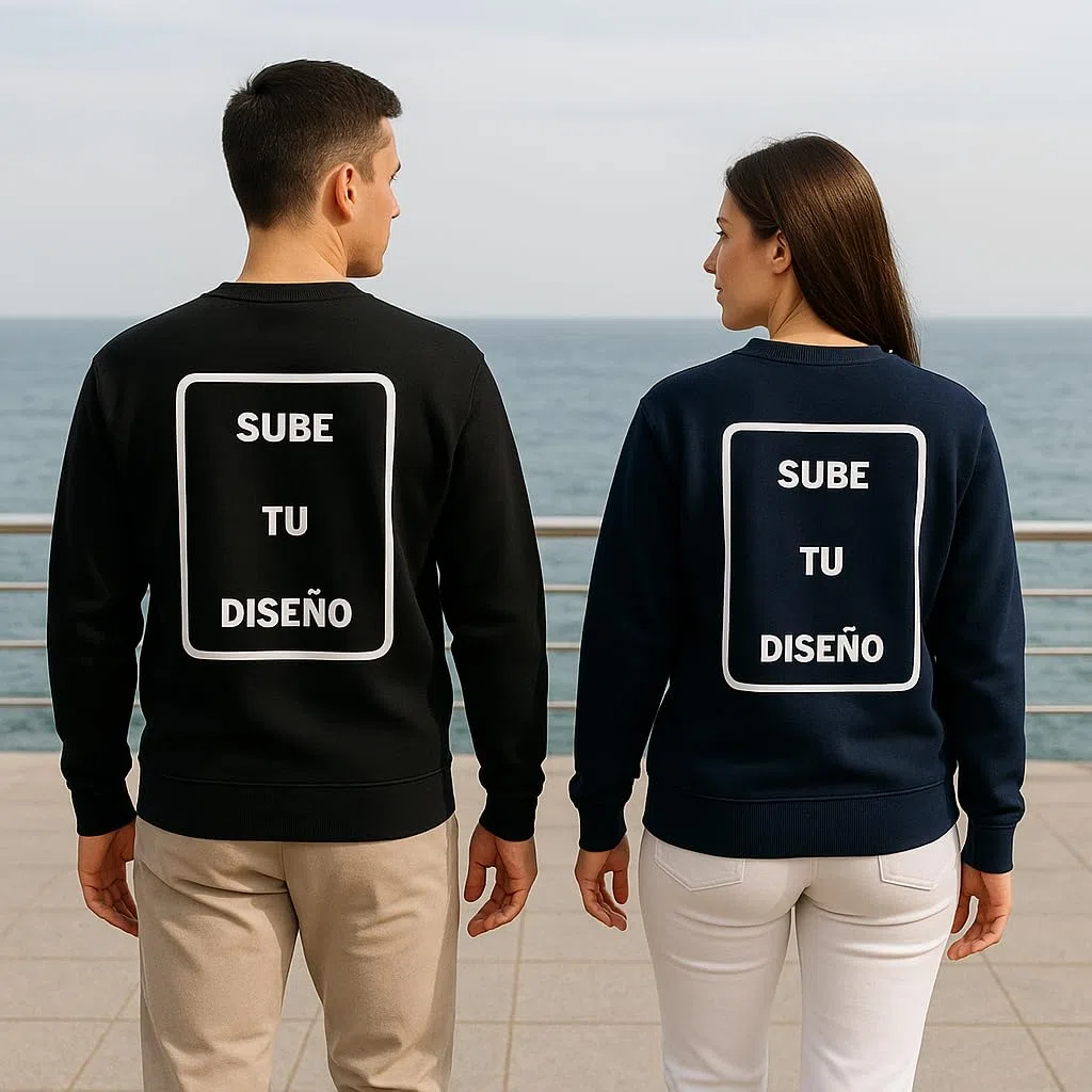 C&P Sudadera Personalizada Cuello Redondo, | Elige tu Talla | 280 GR, Personalizacion DTF