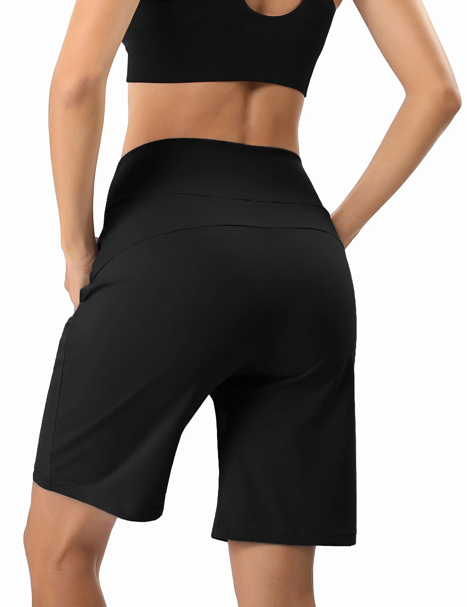 Litherday Pantalones Cortos Deportivos para Mujer de Alta Cintura Secado Rápido con Bolsillos para Yoga Running Fitness Gimnasio Verano
