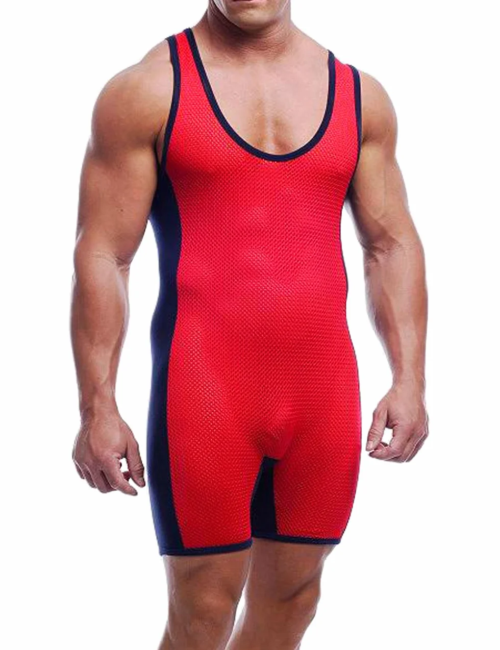 Hombres Manga Corta Mono Henley Mono Pijama Súper Cómodo Elástico Algodón Una Pieza Prenda