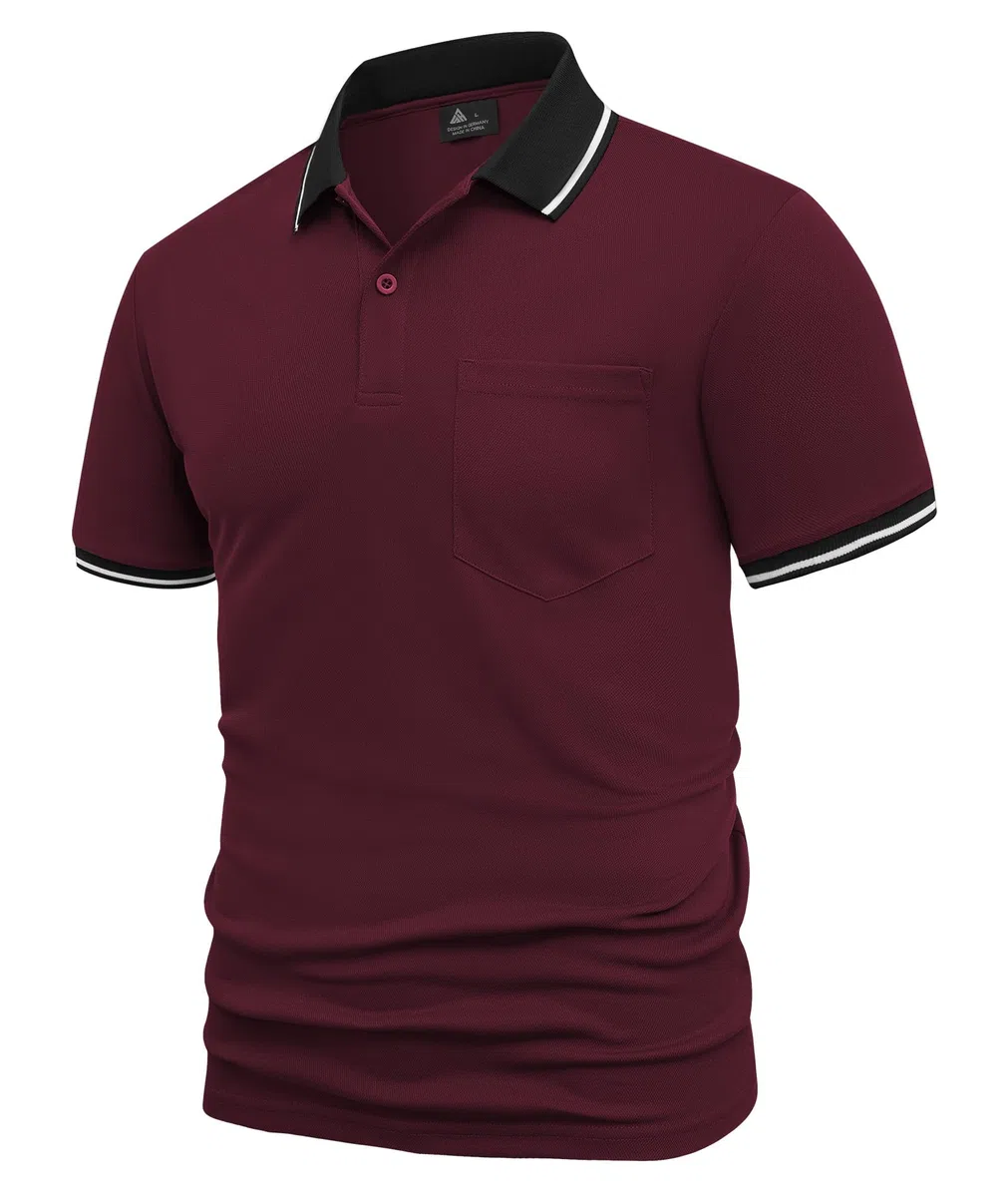 JACKETOWN 2 Pack Polos Hombre Manga Corta con Bolsillo Polo de Trabajo Transpirable de Secado Rápido Golf Hombre Camisa de Verano Slim Fit Camiseta Básica de Tenis