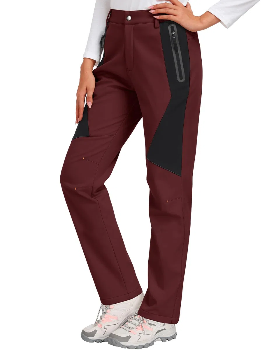 heekpek Pantalon Trekking Mujer Invierno Impermeables Pantalones Ski Pantalones Nieve Termicos Polar Forrado Aire Libre Pantalon para Senderismo Montaña Esqui