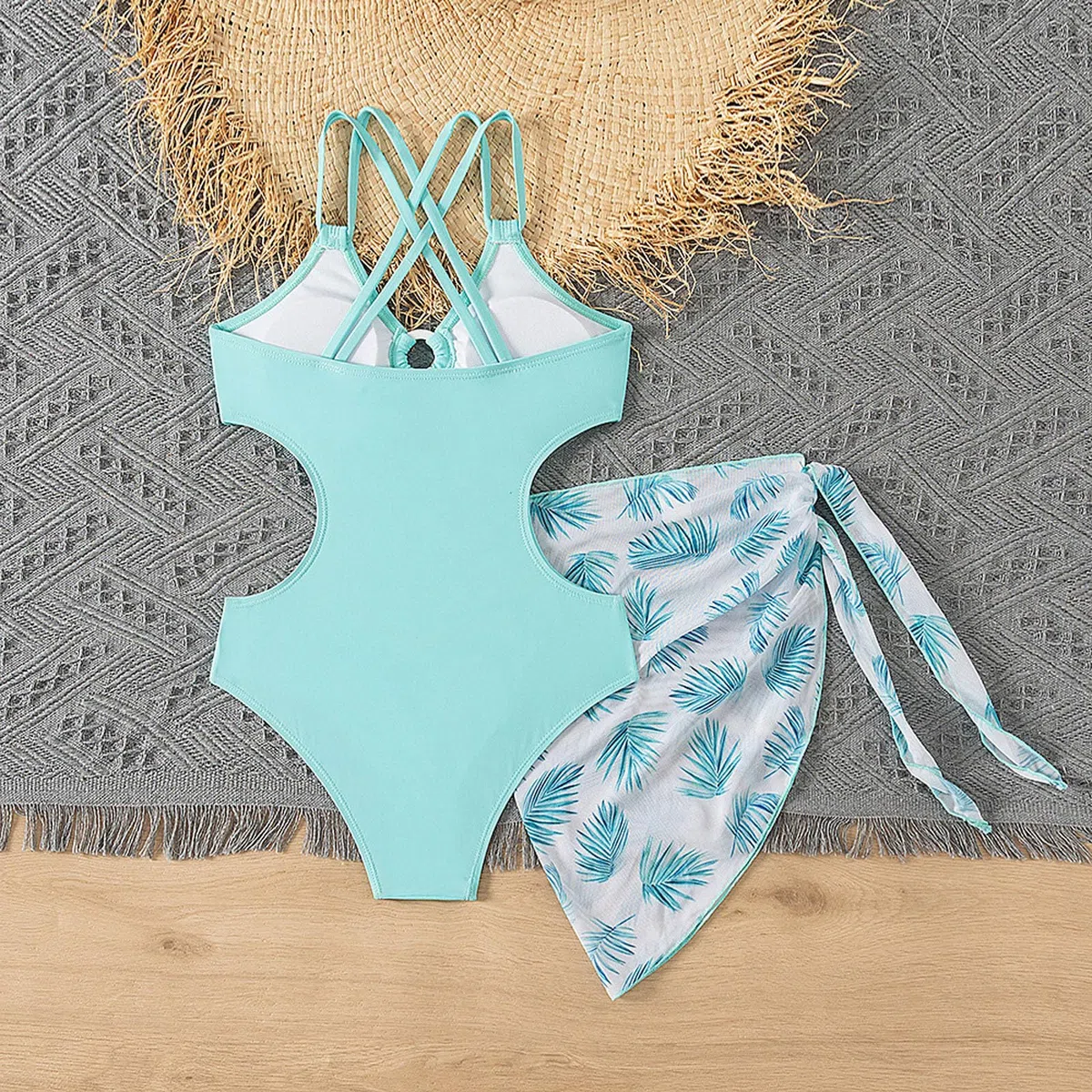 Bañador Niña 5-14 Años Natacion Una Pieza Bañadores Adolescente Chica Cuello V Cut out Sólido Traje de Baño Piscina Tirantes Trikini con Falda Deportivo Playa Vacaciones Swimwear
