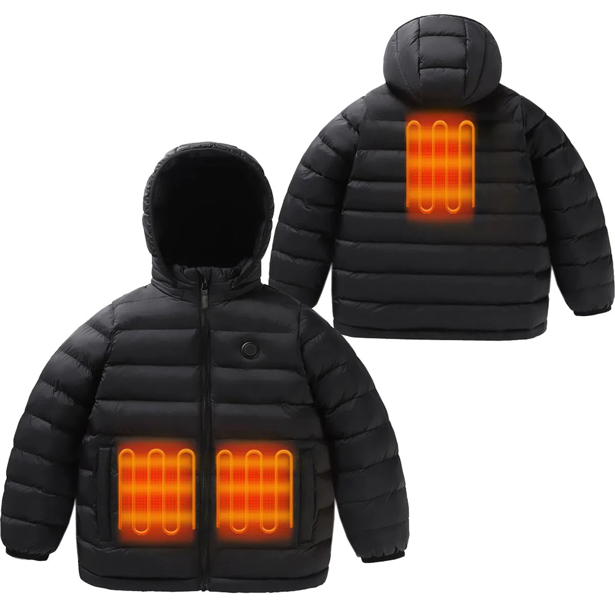 Chaqueta Calefactable Niños,Talla Grande Cálido Abrigo Calefacción 3 Temperaturas de Calentamiento Chaquetas Térmico USB Eléctrico Heated para Actividades Al Aire Libre Invierno