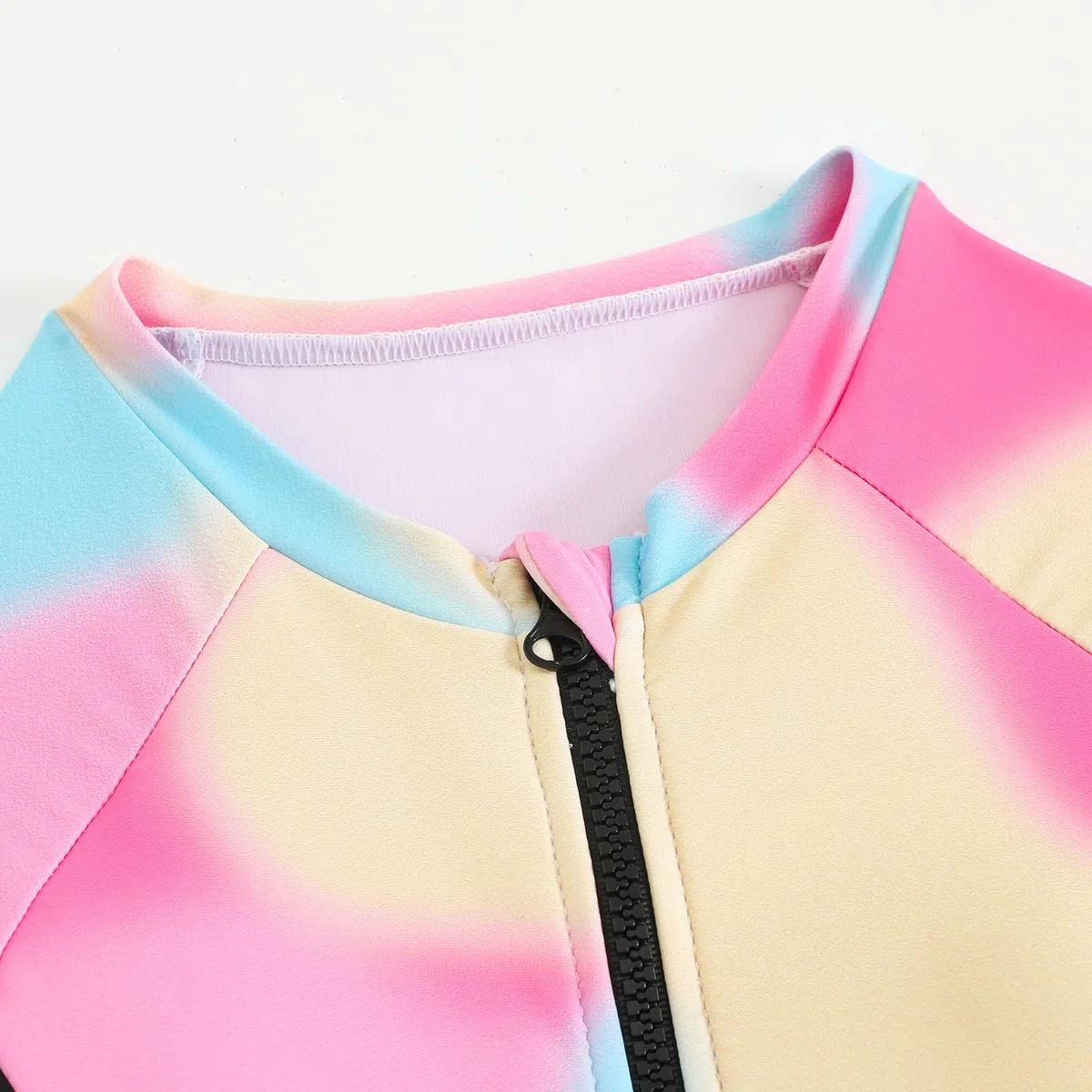 JiAmy Traje de Baño Niña 2 Piezas, Camiseta Mangas Largas Protectora Solar con Shorts, Estampado Tie-Dye para Chicas Adolescentes 8 a 13 Años