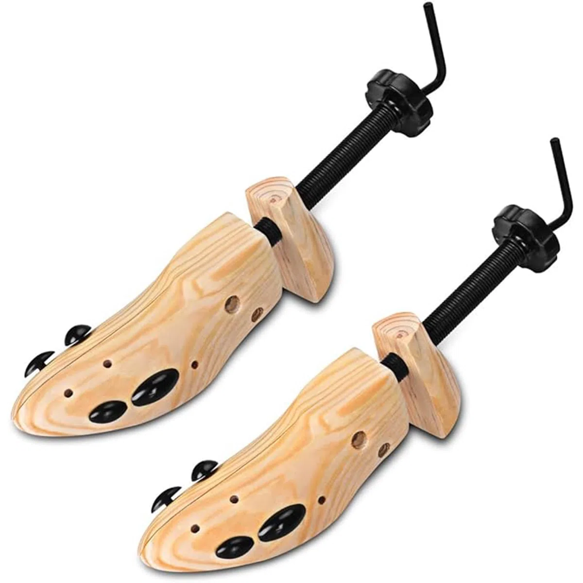 AioTio Ensanchador de Zapatos Horma Ajustable Madera Natural Hombre Mujer