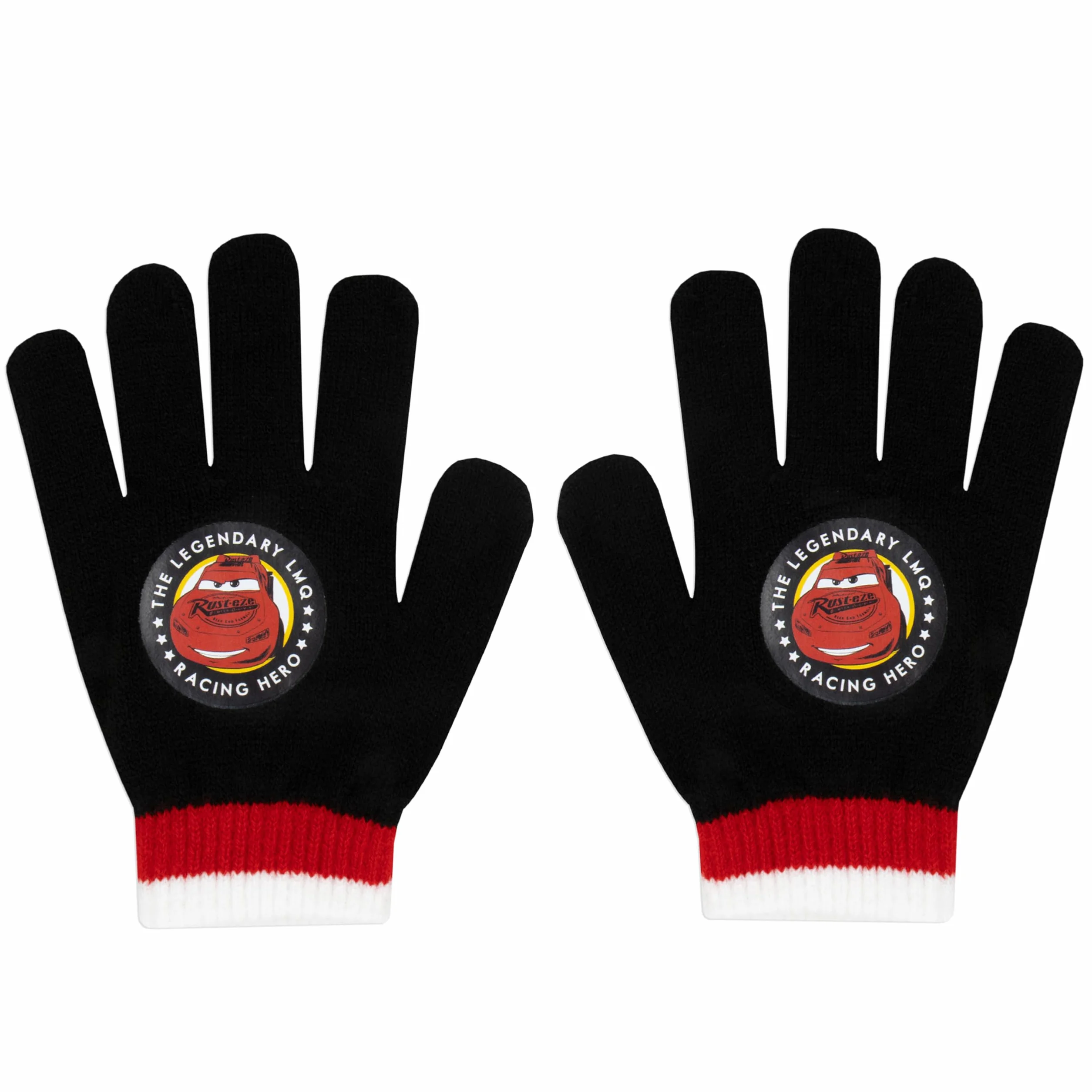Disney Gorro De Invierno Guantes Y Sombrero Rayo McQueen | Gorro Y Guantes De Invierno Cars | Talla Unica Negro