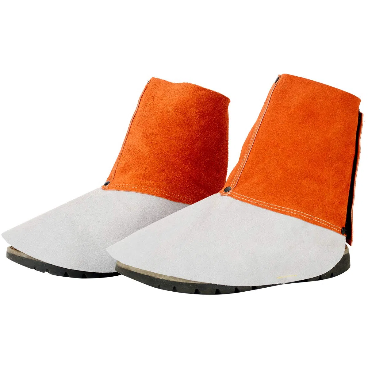 QeeLink Polainas para Soldador de Cuero, Cubrebotas de Soldadura Resistente al Calor y a la Abrasión, Protectores para Calzados, Cubierta Protectora para Pies y Pantorrillas, 1 Par