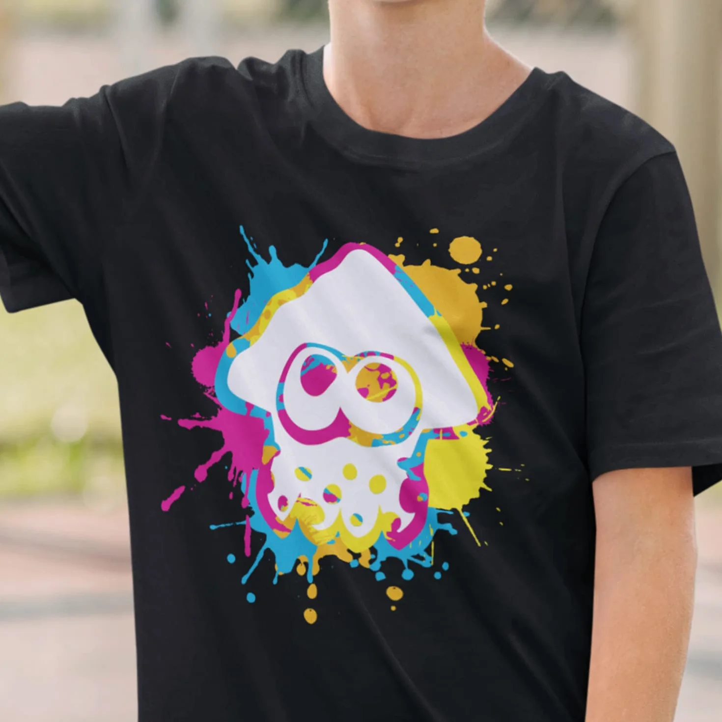 Inkling Colour Ink Splat Camiseta Top Tee - Calamar Splat Octolings Turf War Battles Tercera Persona Shooter Online Videojuego Campaña Adulto Adolescente Niños Regalo Regalo Regalo