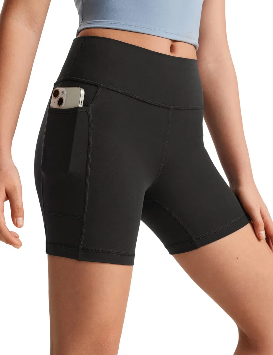 CRZ YOGA Chicas Butterluxe Shorts con Bolsillos Deportivos de Motociclista Niños Adolescente Activo Bailar Yoga Correr