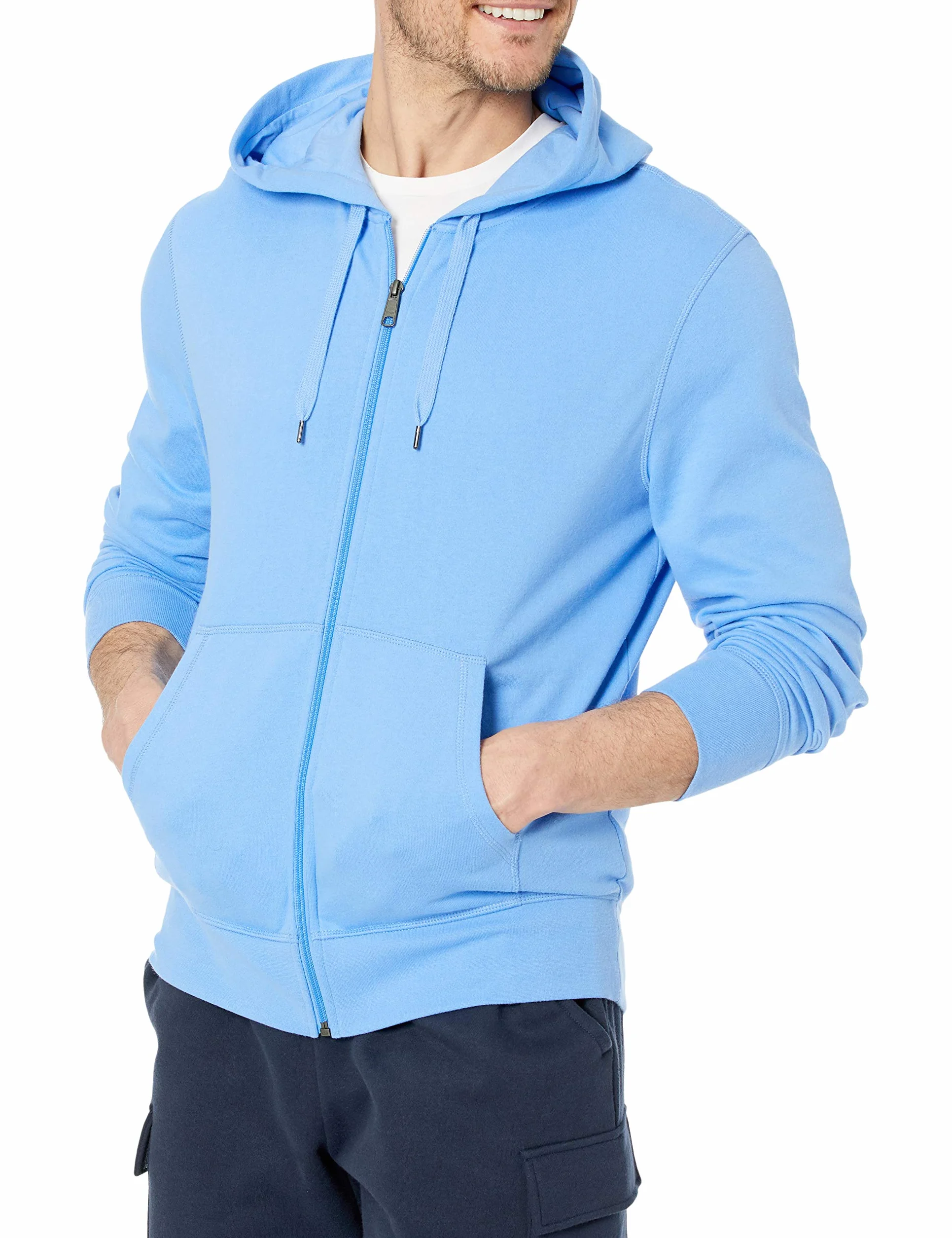 Amazon Essentials Hombre Sudadera Ligera de Felpa Francesa con Cremallera Completa y Corte Cómodo
