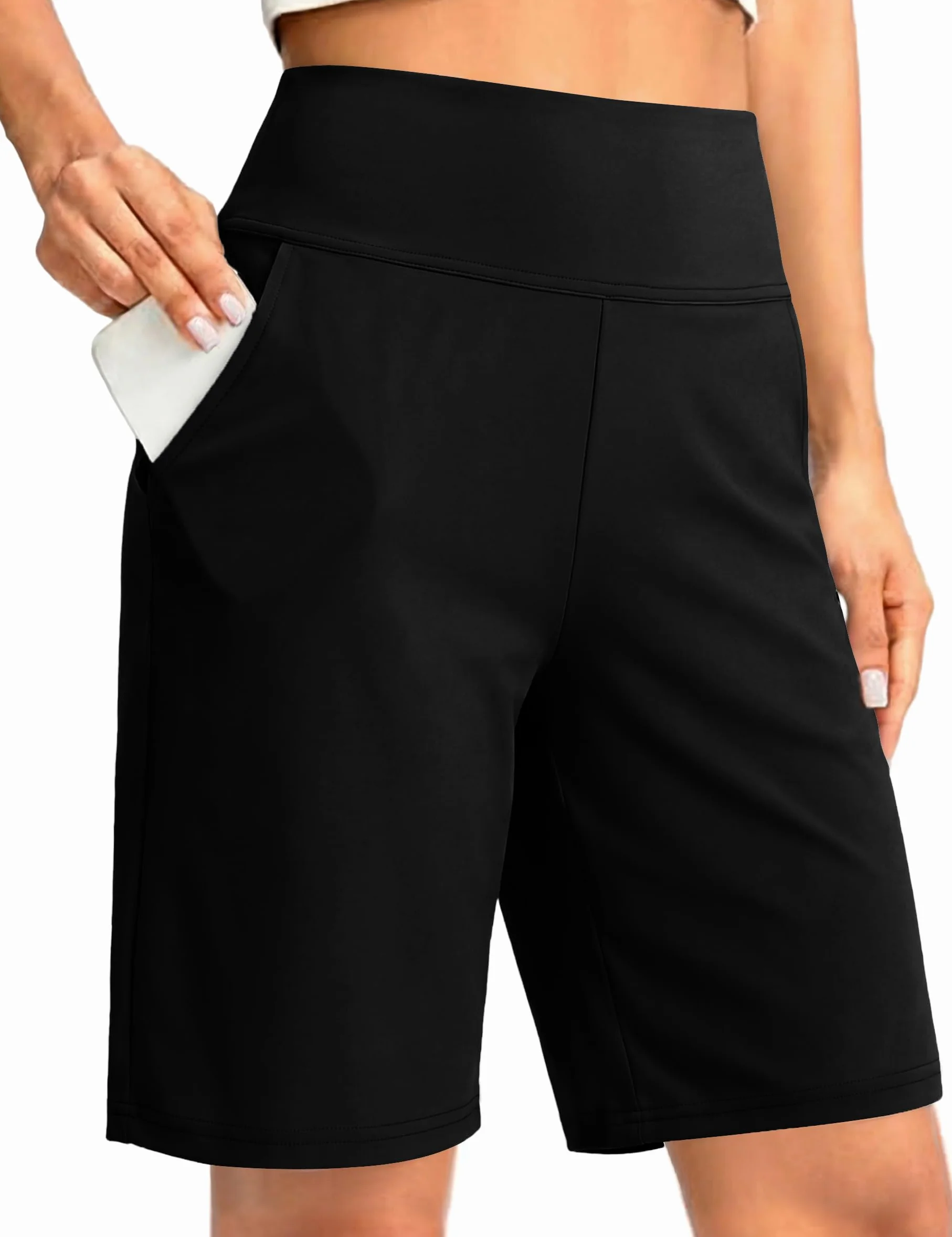 Litherday Pantalones Cortos Deportivos para Mujer de Alta Cintura Secado Rápido con Bolsillos para Yoga Running Fitness Gimnasio Verano