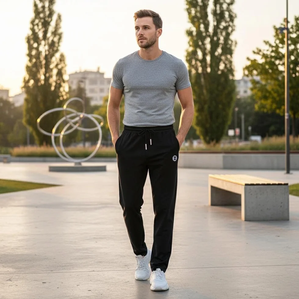 ZOXOZ Pantalones Deportivos Pantalones Hombre Casual Pantalones de Chándal Algodón Cintura Elástica