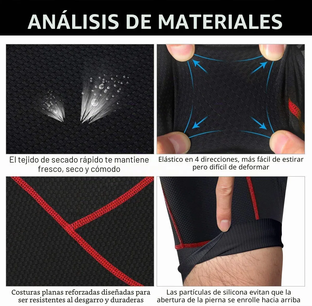 NICEWIN Ropa Interior de Ciclismo para Hombre Pantalones Cortos de compresión Acolchados en 3D MTB Bicicleta Bicicleta Motocicleta