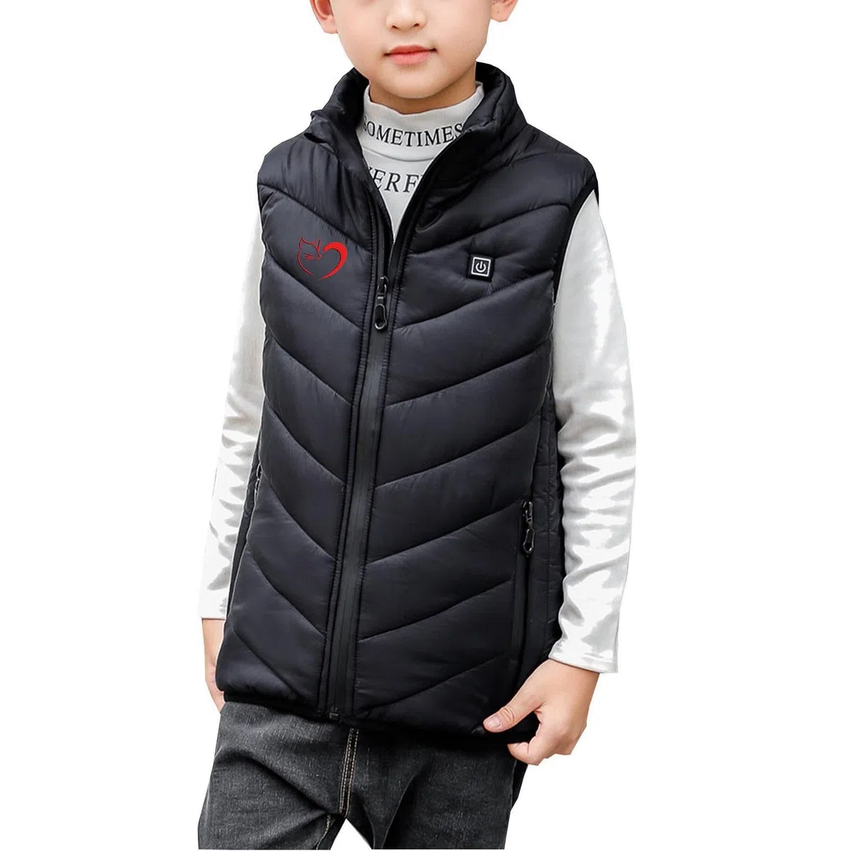 YAOJIWANG Chaleco Calefactable Niño – Chaleco Ligero Térmico para Niños y Niñas Calefacción Mejorados para Invierno y Actividades al Aire Libre Chalecos Acolchado con Capucha